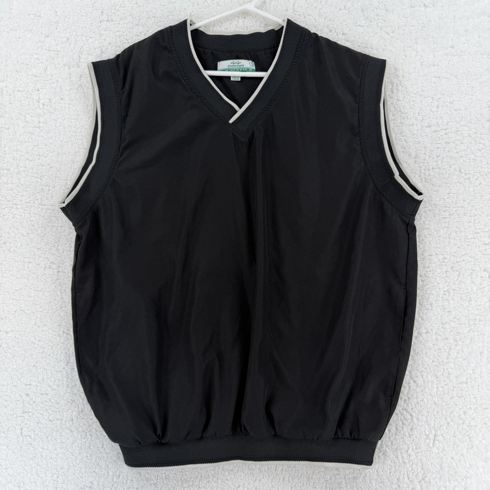Snake Eyes Vest Mens Medium Black Windwear Golf Windbreaker Pullover Lightweight